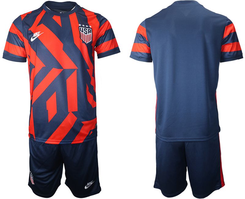 Men 2020-2021 National team United States away blank blue Nike Soccer Jersey->customized soccer jersey->Custom Jersey